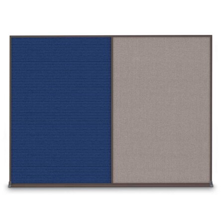 United Visual Products Double Door Radius Plus Corkboard, 60"X UV8004PLUS-WHITE-AMETHY